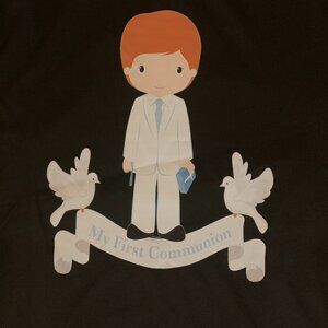 NWOT My First Communion Black T Shirt